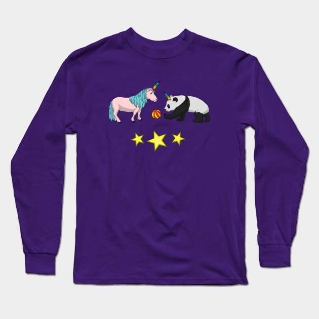 Pandicorn meets Unicorn Long Sleeve T-Shirt by Astrablink7